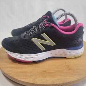 New Balance 680 running Sneakers Shoes Women 7.5 Black pink moisture absorb